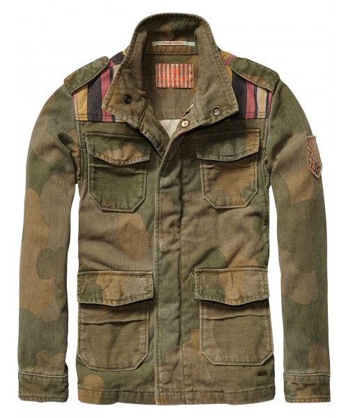 Scotch Shrunk Army Jacket w Jaquard Yokes