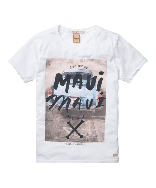 Scotch Shrunk Tee With Rock Inspired Artwork
