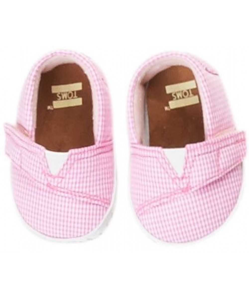 TOMS Shoes Pink Gingham Tn Crib