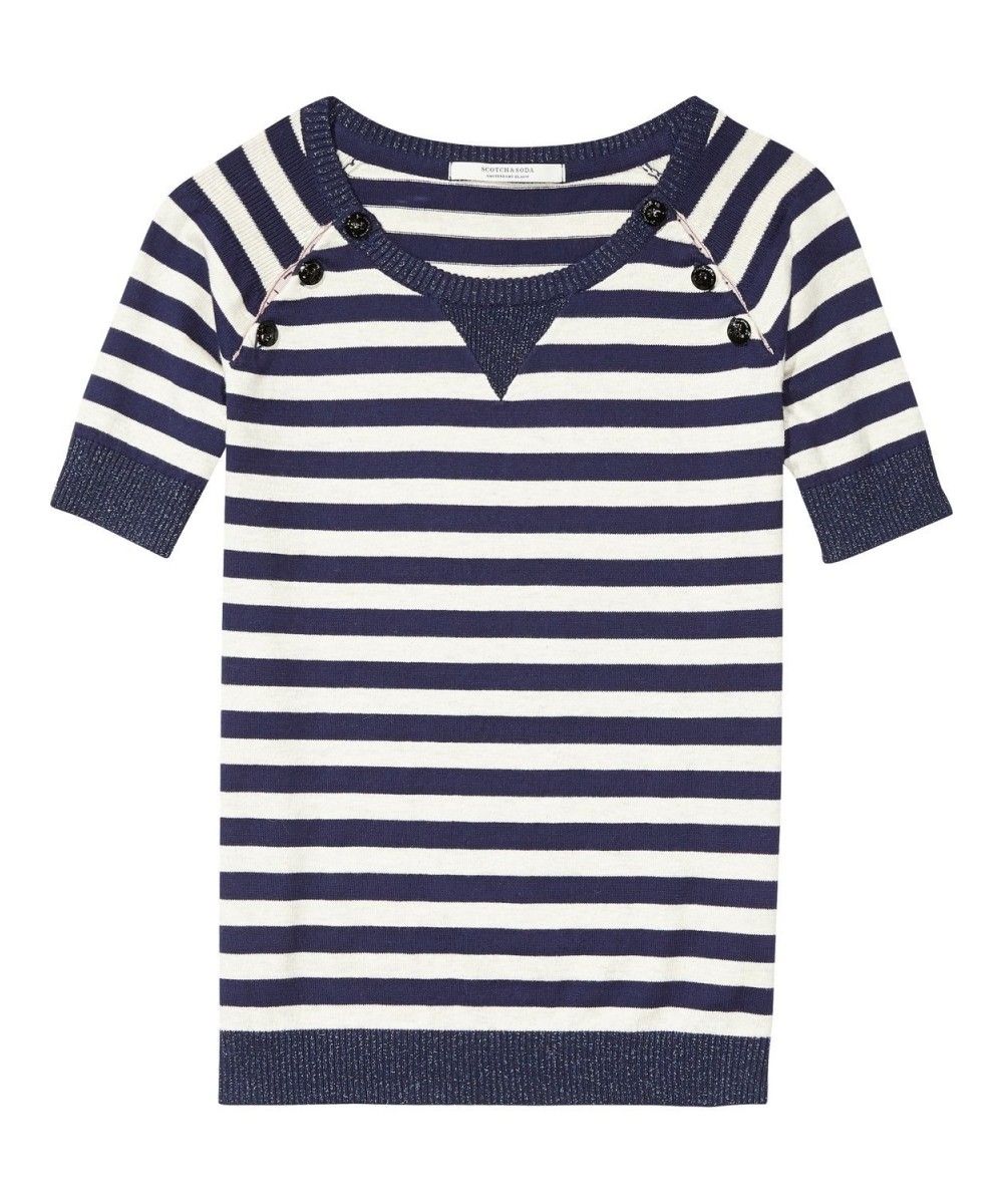 Maison Scotch Short sleeve pull with closure