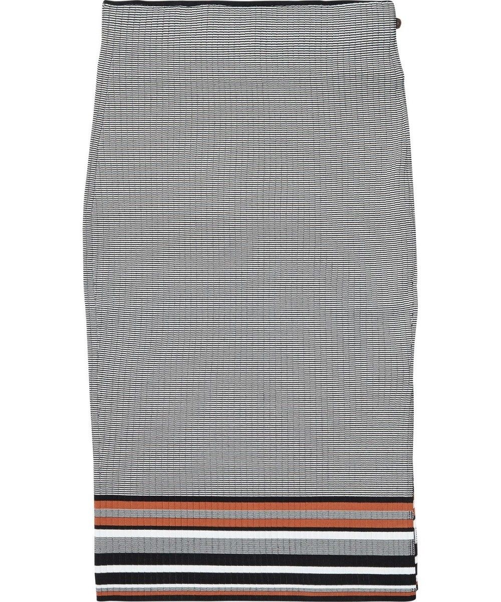 Maison Scotch Rib knit midi skirt with strip