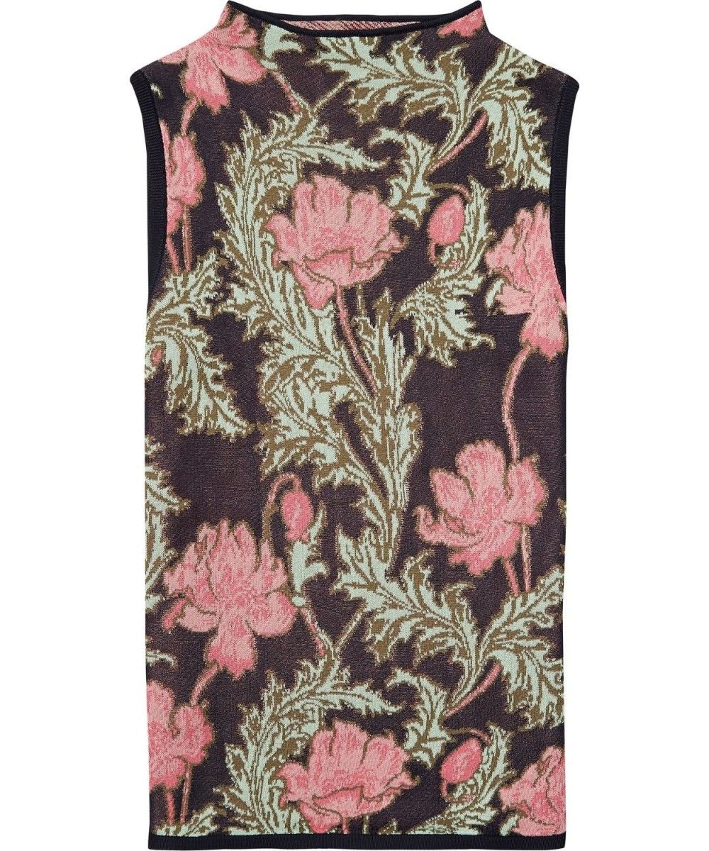 Maison Scotch Knitted tank in floral dessin