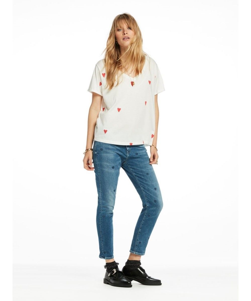 Maison Scotch S/S tee allover printed