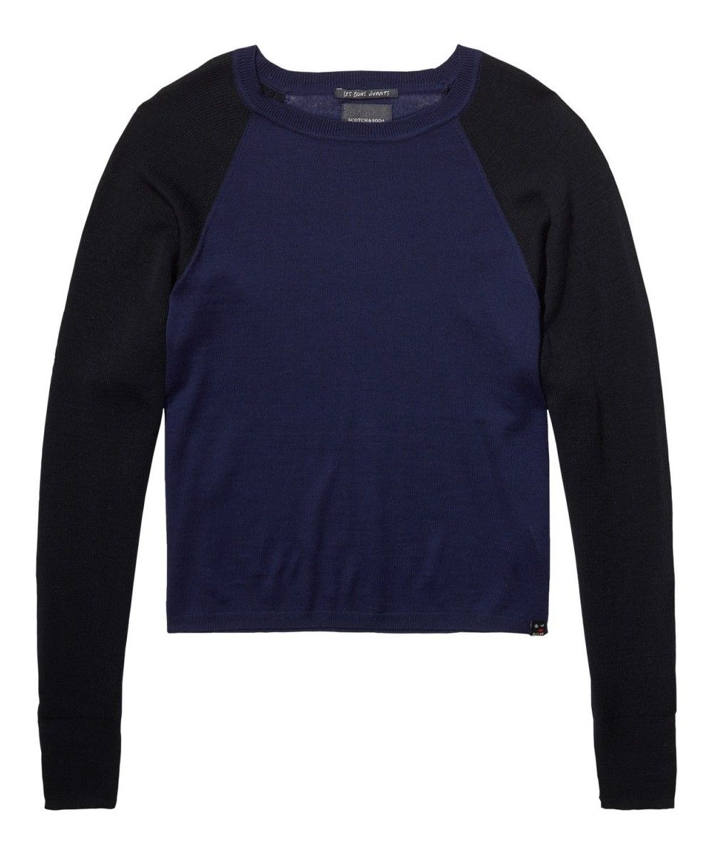 Maison Scotch Crew Neck Knit with side butto