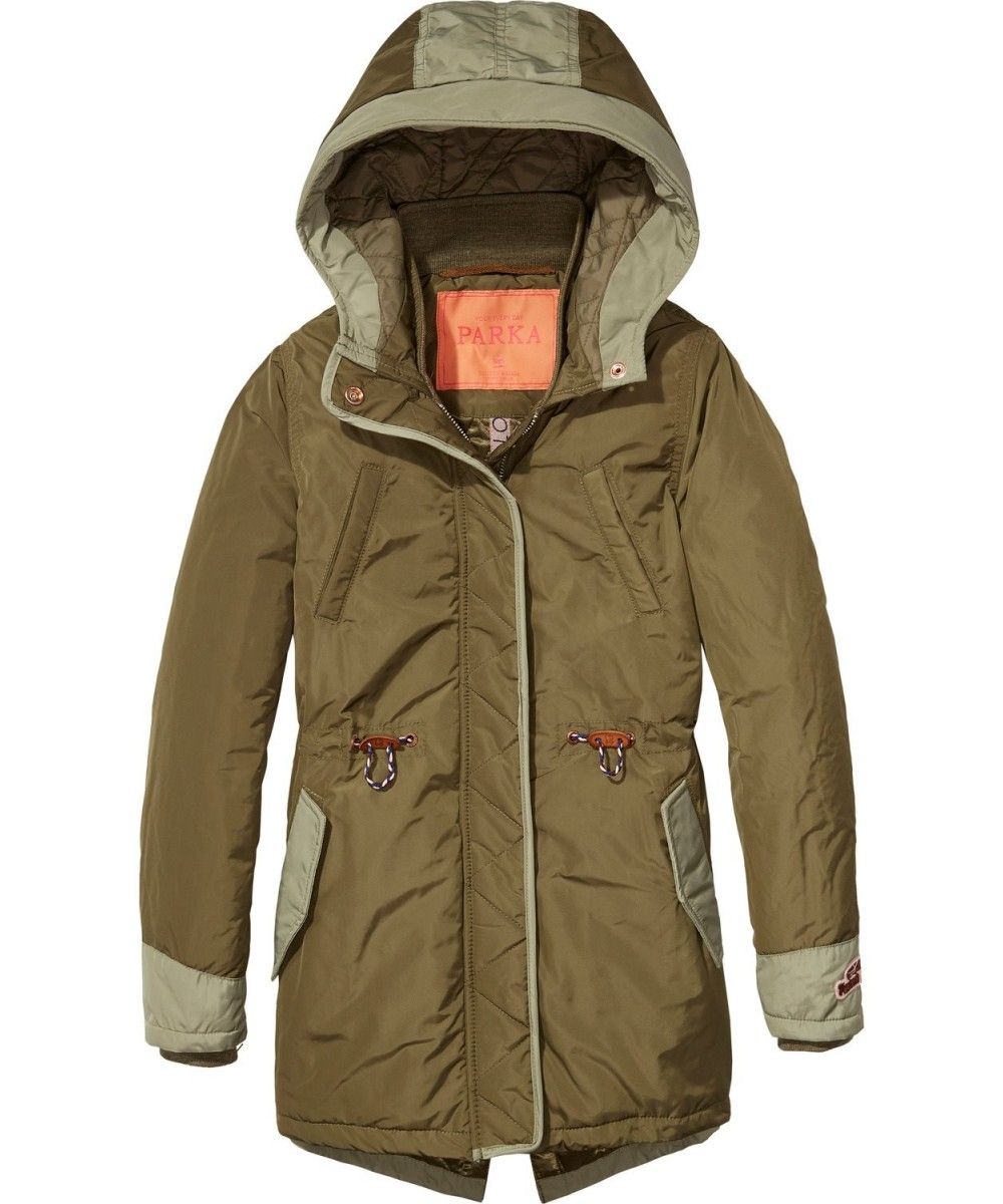 Scotch R'belle Hooded Shell Parka With Contra