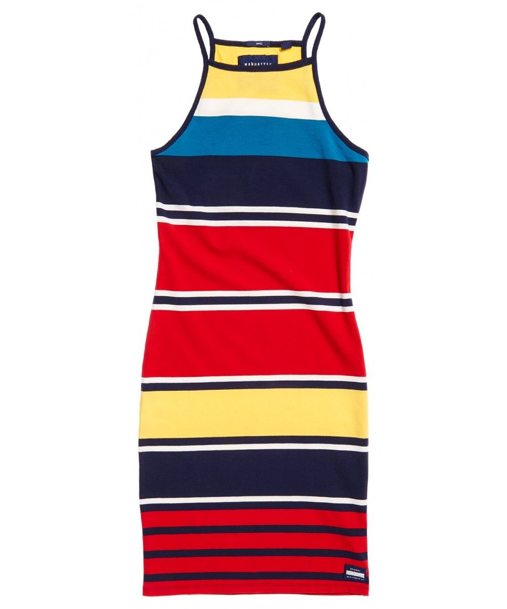 Superdry Strappy stripe midi dress