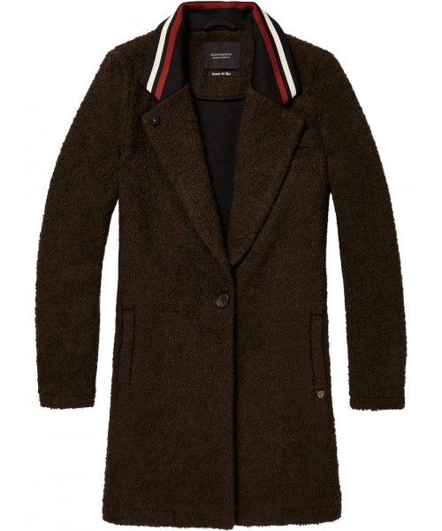 Maison Scotch Bonded wool jacket with stripe