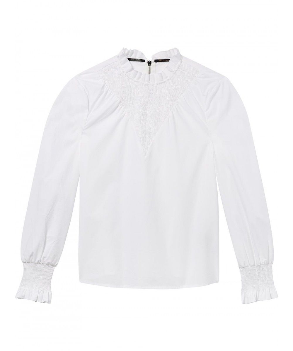 Maison Scotch Clean cotton top with smocking