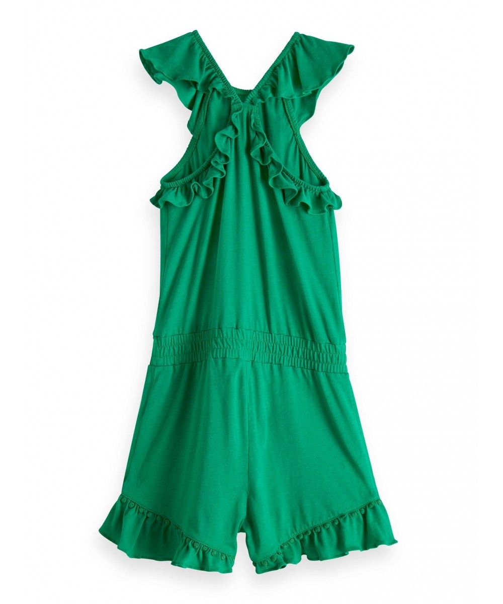 Scotch R'belle jersey playsuit with ruffle 