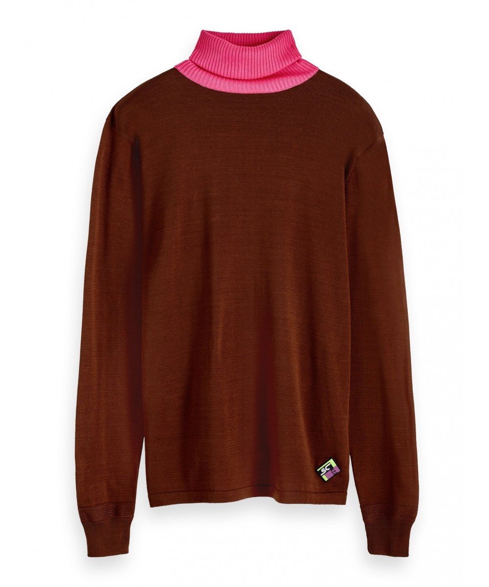 Scotch & Soda Turtleneck pullover with contr