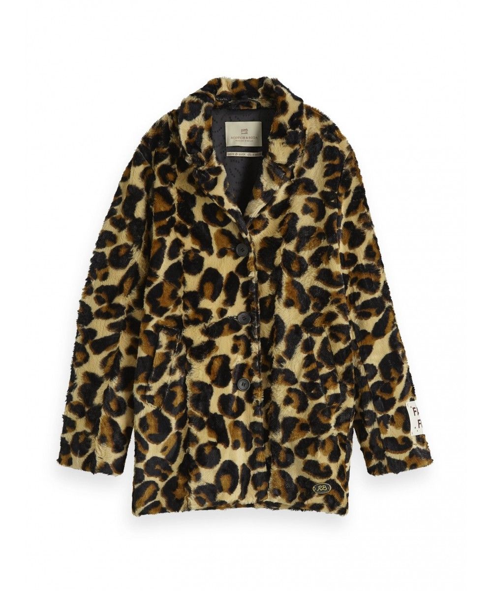Scotch R'belle Longer length faux fur leopard