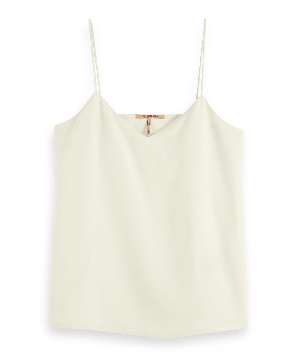 Maison Scotch Jersey tank top with woven