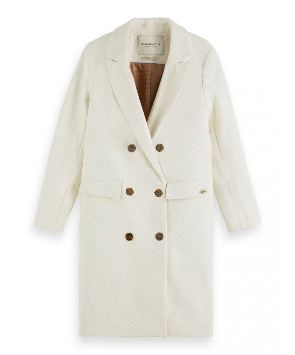 Maison Scotch Long double breasted wool coat