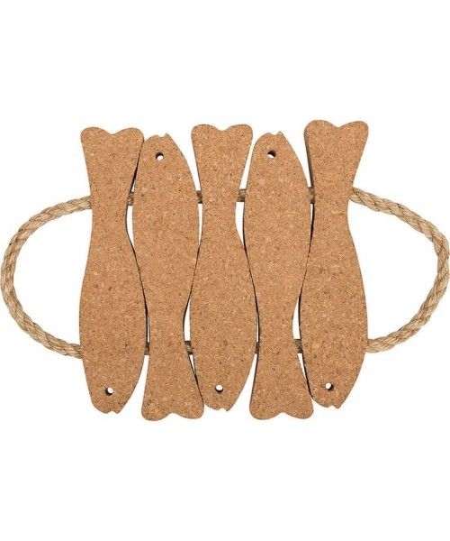 Eb & Vloed Cork Table Mat Fishes 32x20cm
