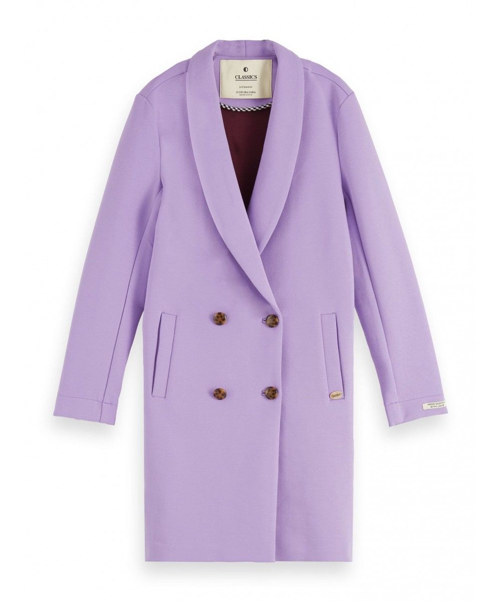 Maison Scotch Tailored coat in bonded jersey