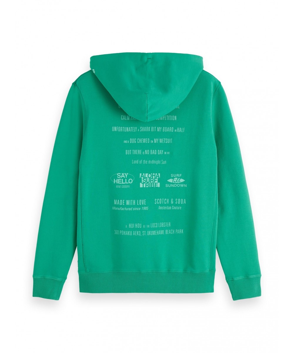 Scotch & Soda Garment-dyed hoodie with art