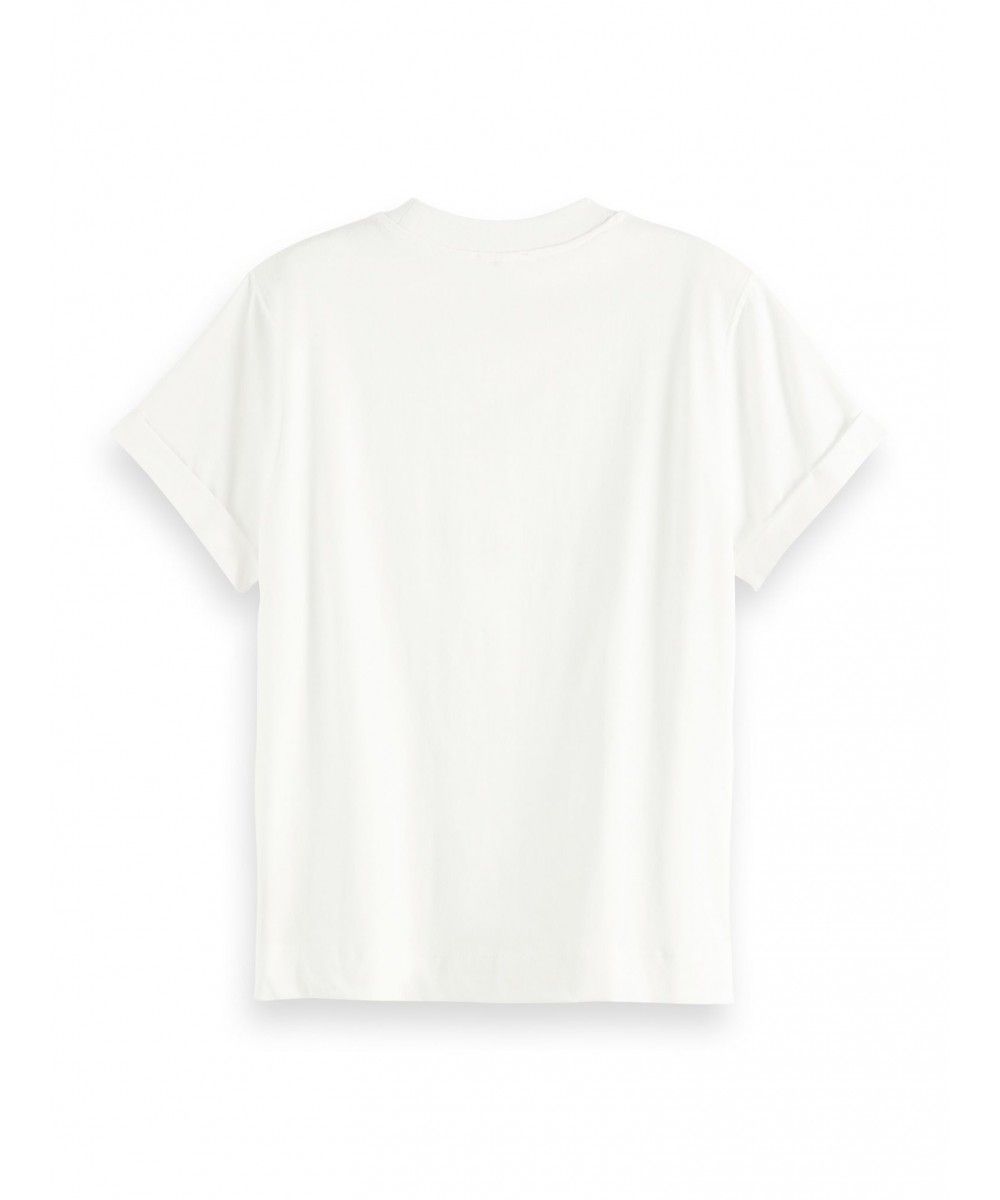 Maison Scotch Relaxed fit tee with core 
