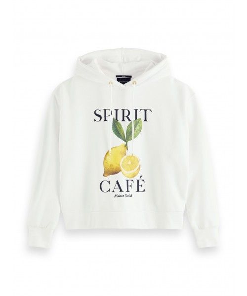 Maison Scotch Loose fit hoody with photoprnt