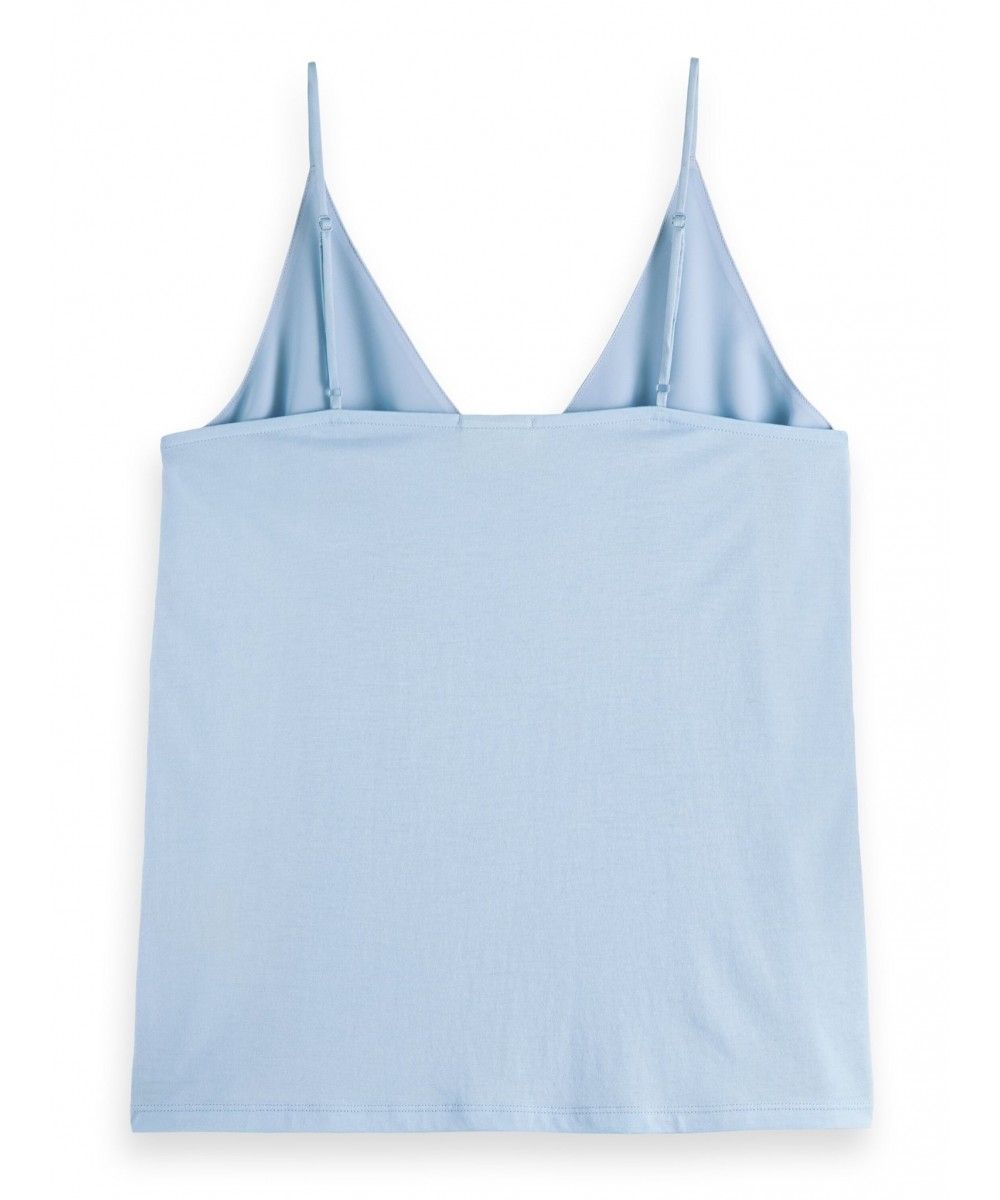 Maison Scotch Jersey Tank Top with woven 