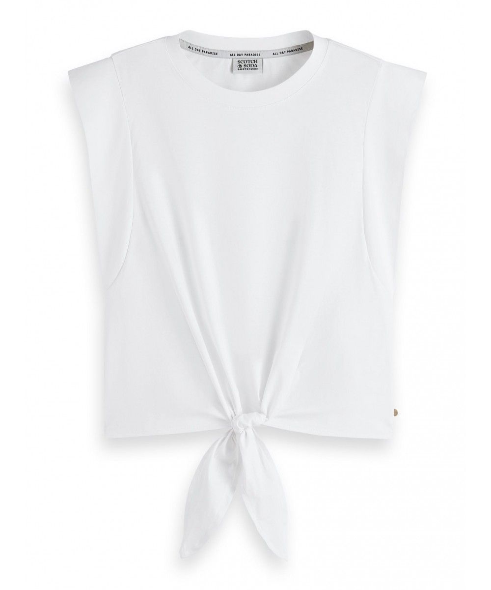 Maison Scotch Relaxed-fit Knotted Tee
